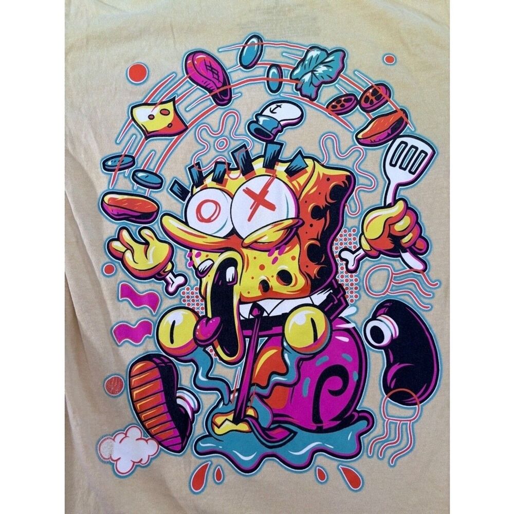 Spongebob Squarepants Krabby Patty Men's T-Shirt - Khaki, Size Large